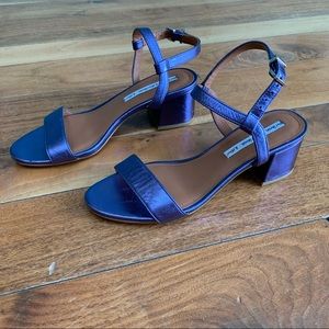 & Other Stories Purple Metallic Block Heel Sandals size 6.5